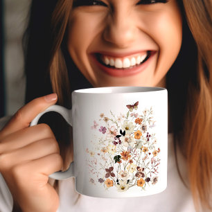 Pressed Wildflowers Botanical Floral Coffee Mug