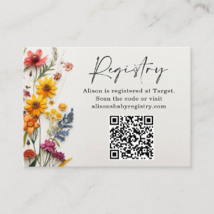 Pressed Wildflowers Registry Enclosure Cards