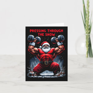 Pressing Through The Snow Santa Claus Christmas Gy Card