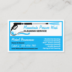 Pressure blue black Power Washing auto cleaning Business Card