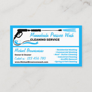 Pressure blue black Power Washing CLEANING Business Card
