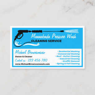 Pressure blue modern Power Washing auto cleaning Business Card