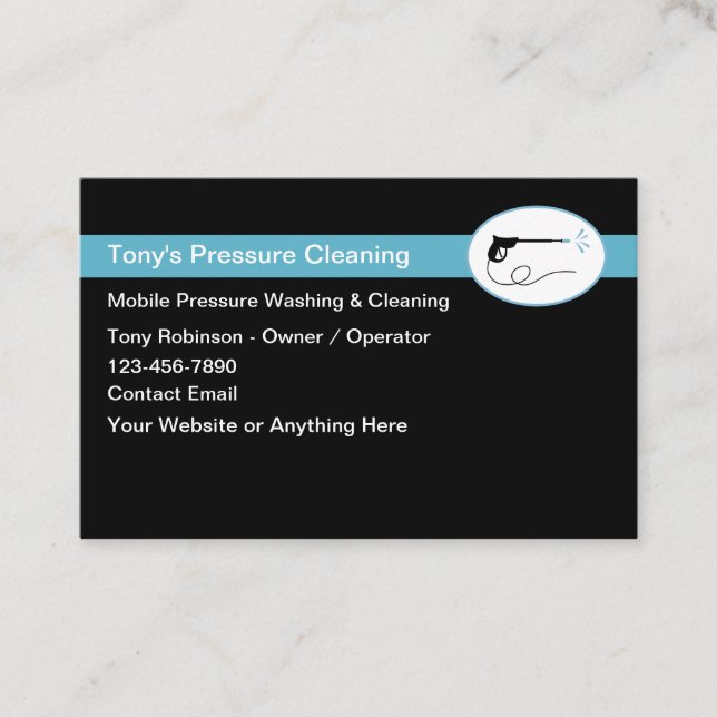 Pressure Cleaning And Washing Modern  Business Card (Front)