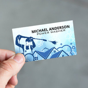 Pressure Cleaning House Logo   Soap Bubbles Business Card