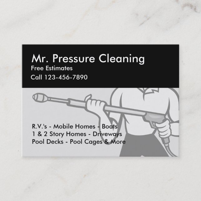 Pressure Cleaning & Sandblasting Services Business Card (Front)