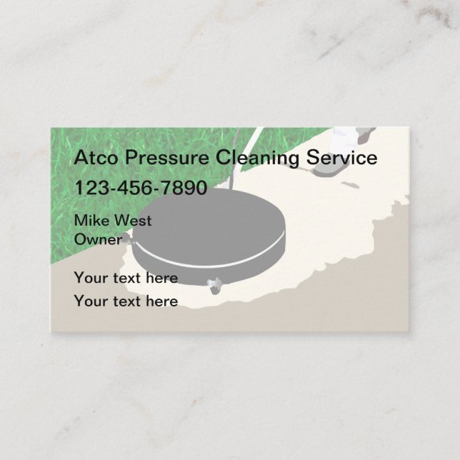 Pressure Cleaning Washing Services Business Card (Front)