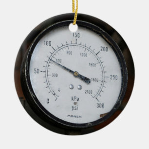 Pressure gauge ceramic tree decoration