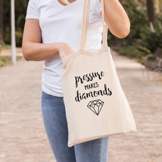 Pressure Makes Diamonds - Script Typography Tote Bag (Creator Uploaded)