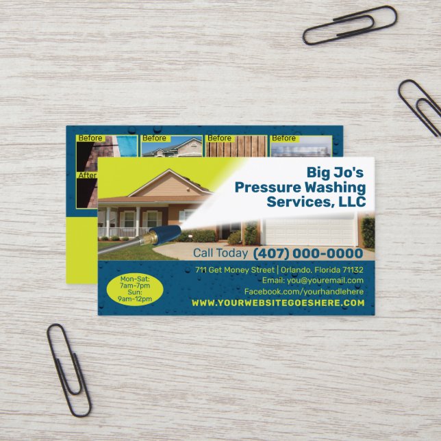 Pressure /Power Washing Business Card (Front/Back In Situ)