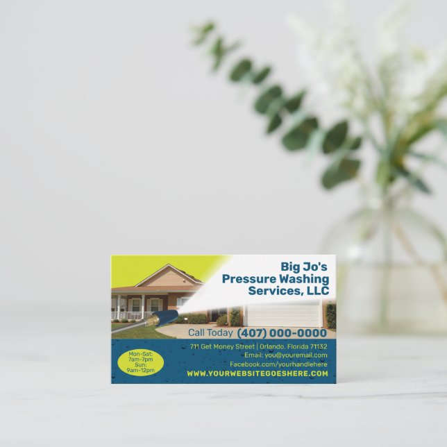 Pressure /Power Washing Business Card (Standing Front)