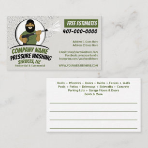 Pressure Power Washing & Cleaning Customisable Bus Business Card