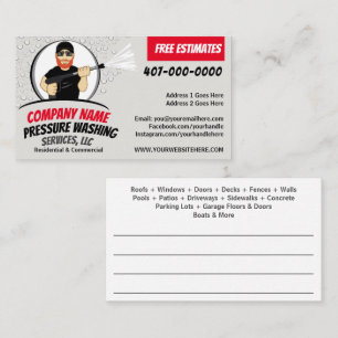 Pressure Power Washing & Cleaning Customisable Bus Business Card