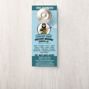 Pressure Power Washing & Cleaning Customisable  Door Hanger