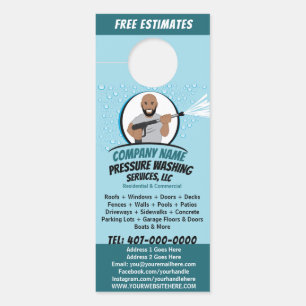 Pressure Power Washing & Cleaning Customisable  Door Hanger