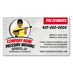 Pressure Power Washing & Cleaning Customisable Magnetic Business Card
