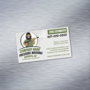 Pressure Power Washing & Cleaning Customisable Magnetic Business Card