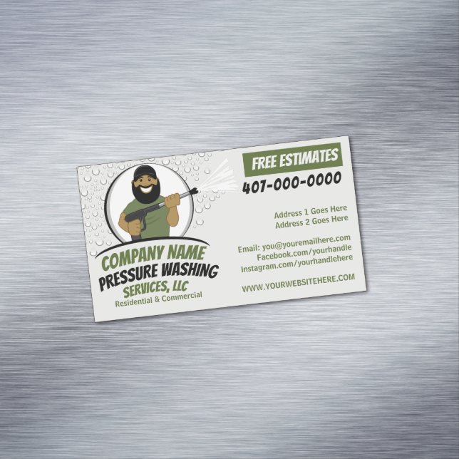 Pressure Power Washing & Cleaning Customisable Magnetic Business Card (In Situ)