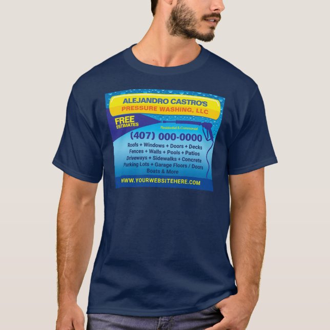 Pressure (power) Washing & Cleaning Template T-Shirt (Front)
