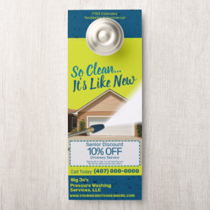 Pressure Power Washing Customisable Template Large Door Hanger