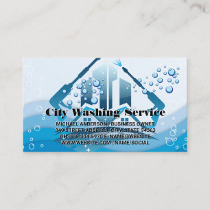 Pressure Wash   Buildings   Soap Bubbles Business Card