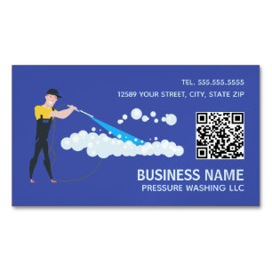 Pressure Wash Custom QR Magnetic Business Card