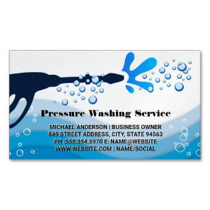 Pressure Wash Water Spray   Soap Bubbles Business  Magnetic Business Card