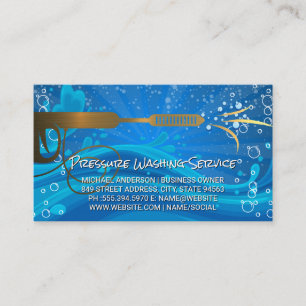 Pressure Washer   Bubbles   Water Spray Business Card