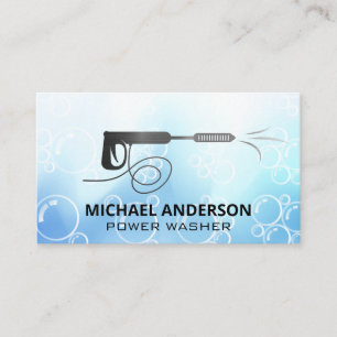 Pressure Washer Logo   Soap Bubbles Business Card