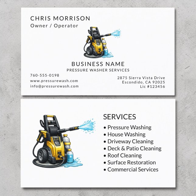 Pressure Washer Services Professional Business Card (Creator Uploaded)