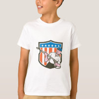 Pressure Washer Water Blaster USA Flag Cartoon