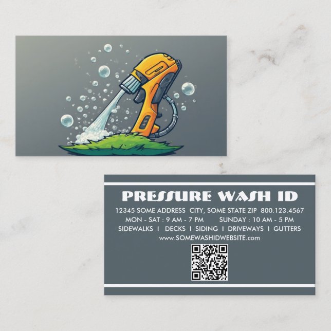 PRESSURE WASHER with qr code Loyalty Card (Front/Back)
