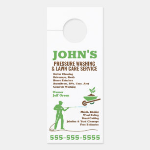 Pressure washing and Lawn Care Door Hanger