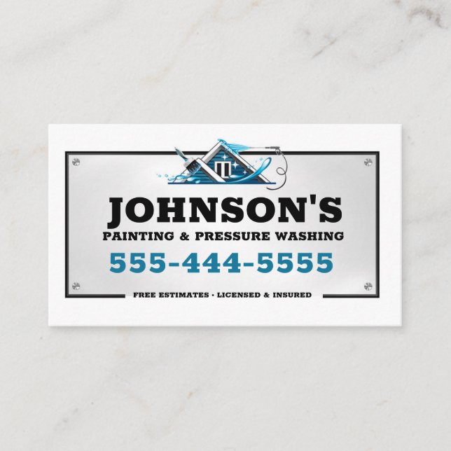 Pressure washing and Painting Business Card (Front)