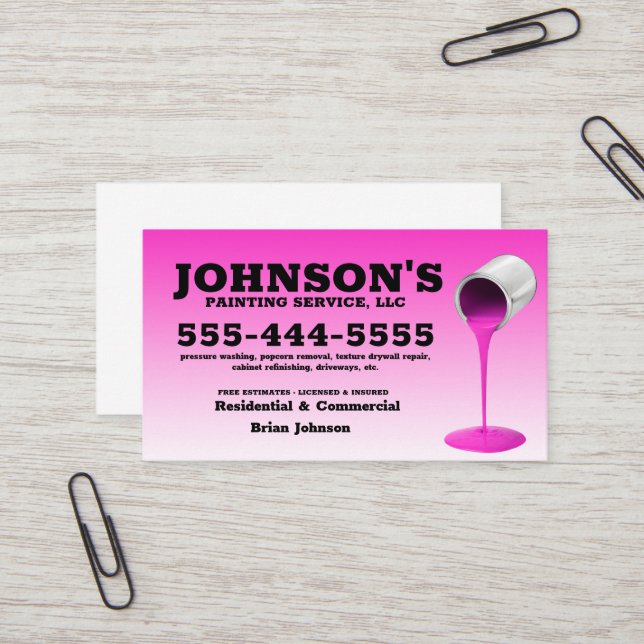Pressure washing and Painting with details Busines Business Card (Front/Back In Situ)