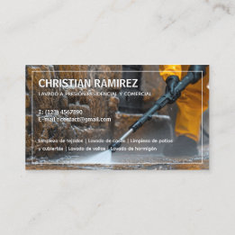 Pressure Washing Bilingual Spanish Business Card