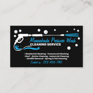 Pressure Washing Black Power Wash Cleaner bubble Business Card