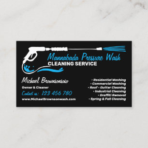 Pressure Washing Black Power Wash Cleaner CLEANING Business Card