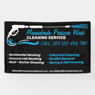 Pressure Washing Black Power Wash Cleaner Shop Banner
