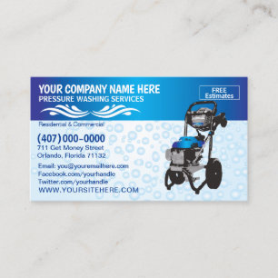 Pressure Washing & Cleaning Business Card Template