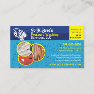 Pressure Washing & Cleaning Business Card Template
