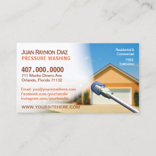 Pressure Washing & Cleaning Business Card Template