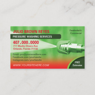 Pressure Washing & Cleaning Business Card Template