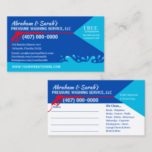 Pressure Washing & Cleaning Business Card Template