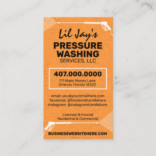 Pressure Washing & Cleaning Business Card Template