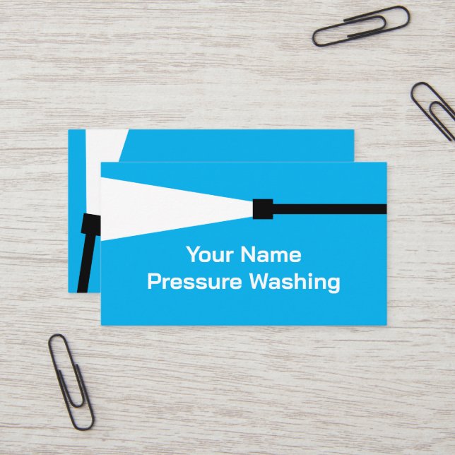 Pressure Washing Cleaning business card template (Front/Back In Situ)
