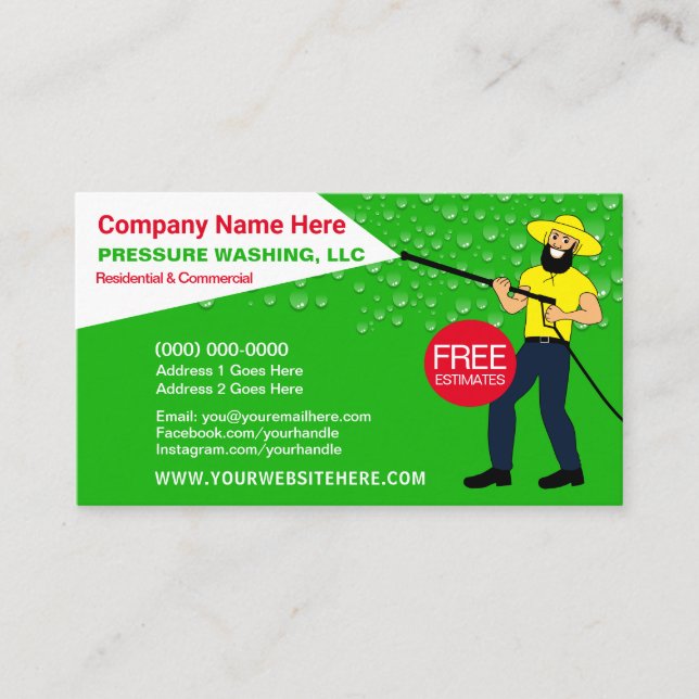 Pressure Washing & Cleaning Template Business Card (Front)