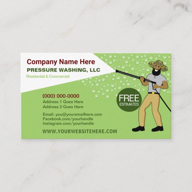 Pressure Washing & Cleaning Template Business Card (Front)