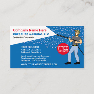 Pressure Washing & Cleaning Template Business Card