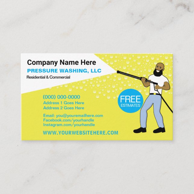 Pressure Washing & Cleaning Template Business Card (Front)