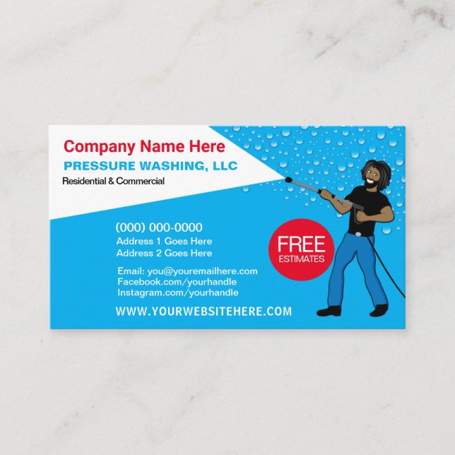 Pressure Washing & Cleaning Template Business Card (Front)